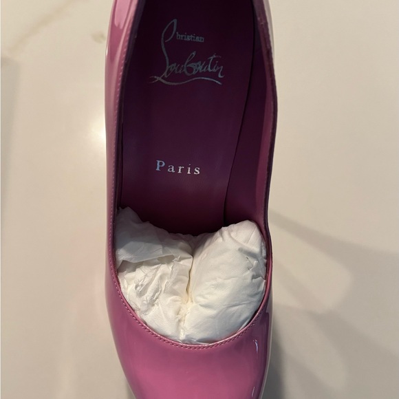NIB Christian Louboutin Dolly Alta 160mm Pink Patent Platform Pump Size EU 37 - Picture 7 of 11